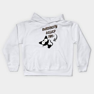 Illustrated drawing of Montes Negro cat with phrase Kids Hoodie